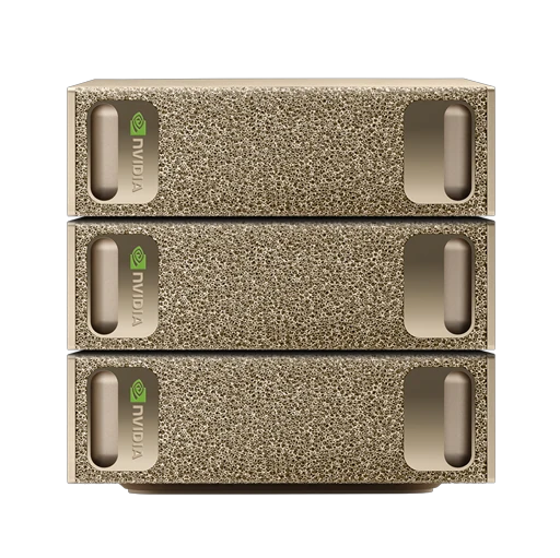 Three NVIDIA DGX Spark units stacked on top of each other